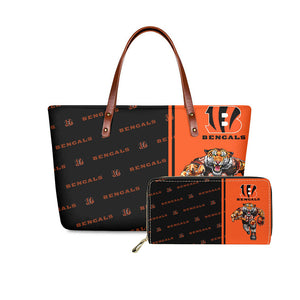 Set Cincinnati Bengals Handbags And Purse Mascot Graphic