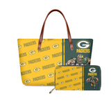 Set Green Bay Packers Handbags And Purse Mascot Graphic