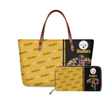 Set Pittsburgh Steelers Handbags And Purse Mascot Graphic