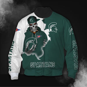 18% OFF Men's Skull Michigan State Spartans Jacket - Hurry! Offer End Soon