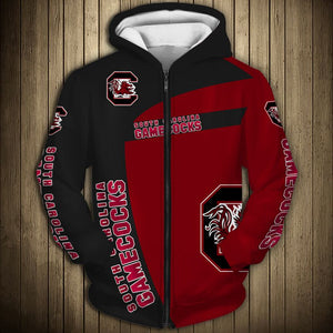 Up To 20% OFF South Carolina Gamecocks Zip Up Hoodie 3D