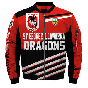 St. George Illawarra Dragons Jackets 3D Full-zip Jackets