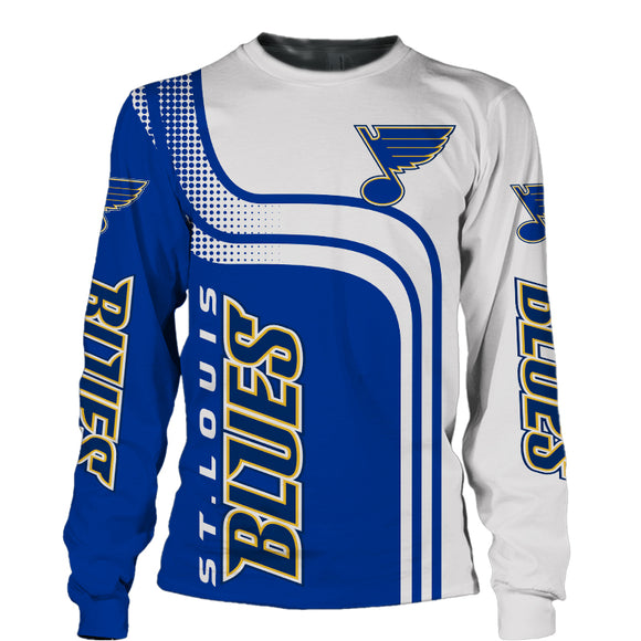 St Louis Blues CrewNeck Sweatshirt 3D Long Sleeve