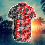 Tampa Bay Buccaneers Hawaiian Shirt Palm Trees Pattern