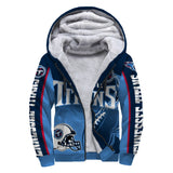 Tennessee Titans Fleece Jacket Printed Ball Flame 3D