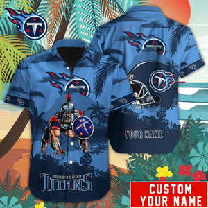 15% OFF Tennessee Titans Hawaiian Shirt Mascot Customize Your Name