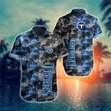 Tennessee Titans Hawaiian Shirt Palm Trees Pattern