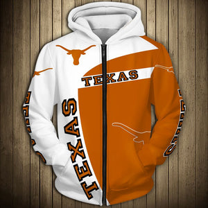 Up To 20% OFF Texas Longhorns Zip Up Hoodie 3D