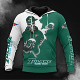 Buy Tulane Green Wave Skull Hoodies - Get 20% OFF Now