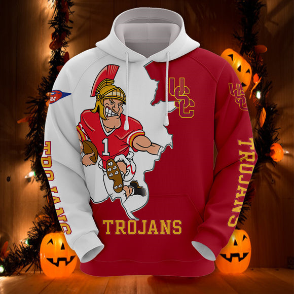 USC Trojans Hoodies Mascot Printed