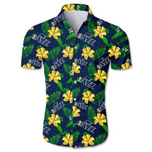 Utah Jazz Hawaiian Shirt Small Flowers