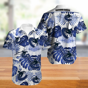 Vancouver Canucks Hawaiian Shirt Big Floral Button Up