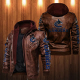 Vancouver Canucks Leather Jacket With Hood
