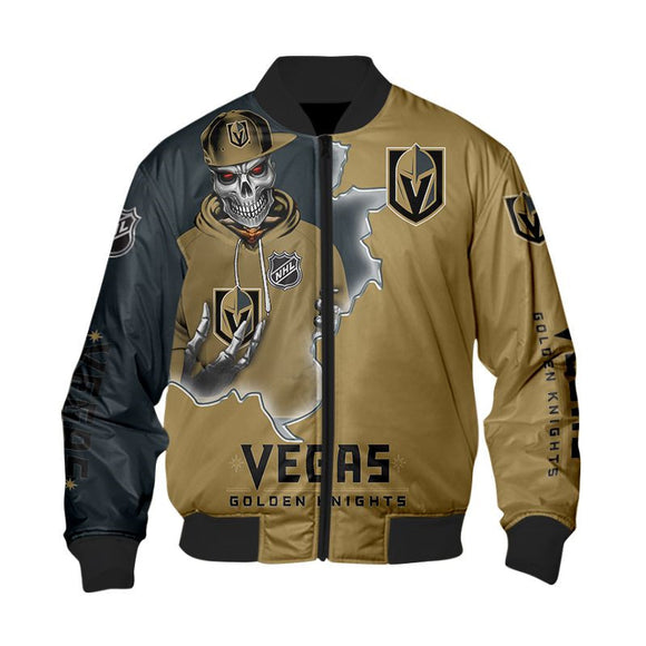18% SALE OFF Men’s Vegas Golden Knights Varsity Jacket Skull