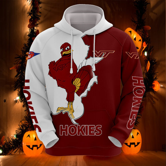 Virginia Tech Hokies Hoodies Mascot Printed