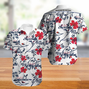 Washington Capitals Hawaiian Shirt Big Floral Button Up