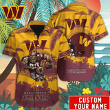 15% OFF Washington Commanders Hawaiian Shirt Mascot Customize Your Name