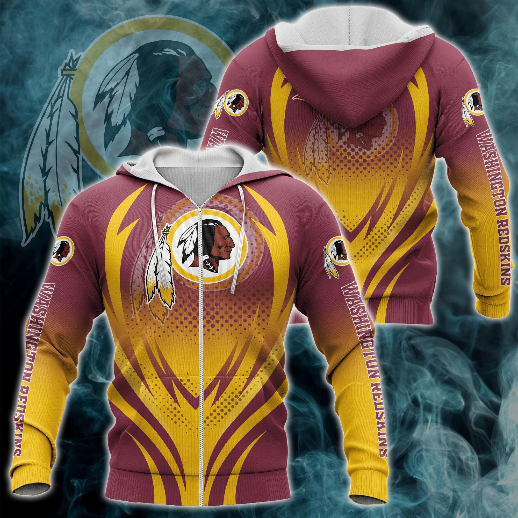 Men's Washington Redskins Hoodies 3D, Zip Hoodies – 4 Fan Shop