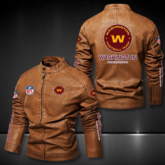Washington Football Team Leather Jacket Winter Coat