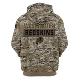 Washington Redskins Camo Hoodie 3D Printed Pullover Zip Up Hoodies