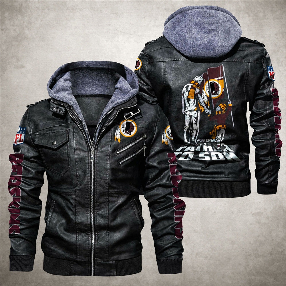 30% OFF Hot Sale Washington Redskins Leather Jacket For Men – 4