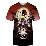 Washington Redskins T shirt 3D Halloween Horror Night T shirt