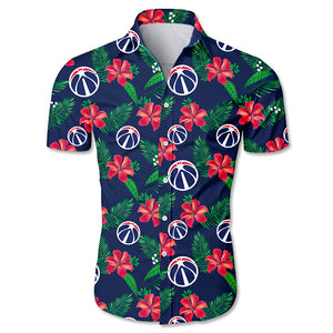 Washington Wizards Hawaiian Shirt Small Flowers