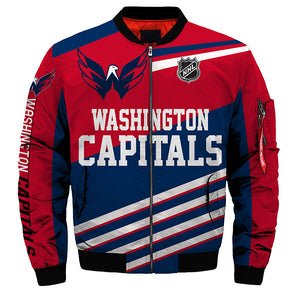 Washington Capitals Bomber Jackets 3D Full-zip Jackets