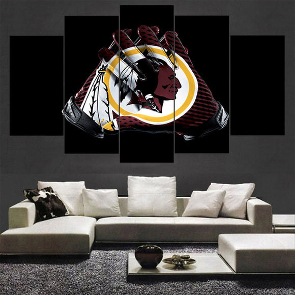 Washington Redskins Wall Art Gloves For Living Room Wall Decor
