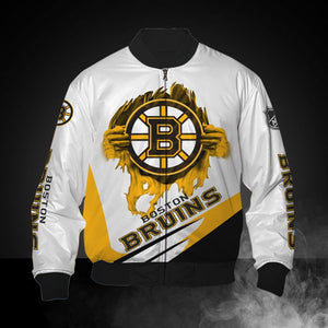 18% SALE OFF White Boston Bruins Jacket Print 3D For Men