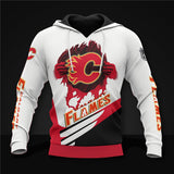 20% OFF White Calgary Flames Zipper Hoodies, Pullover Print 3D