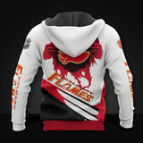 20% OFF White Calgary Flames Zipper Hoodies, Pullover Print 3D