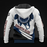 20% OFF White Edmonton Oilers Zipper Hoodies, Pullover Print 3D