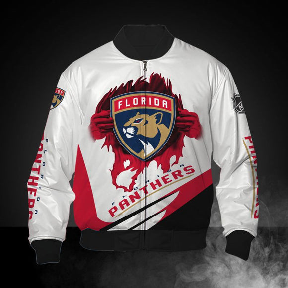 18% SALE OFF White Florida Panthers Jacket Print 3D For Men