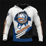 20% OFF White New York Islanders Zipper Hoodies, Pullover Print 3D