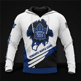 20% OFF White Toronto Maple Leafs Zipper Hoodies, Pullover Print 3D