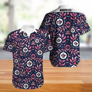 Winnipeg Jets Hawaiian Shirt Leaf Button Up