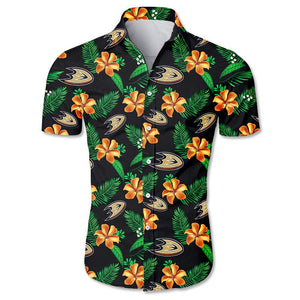 Anaheim Ducks Hawaiian Shirt Floral Button Up