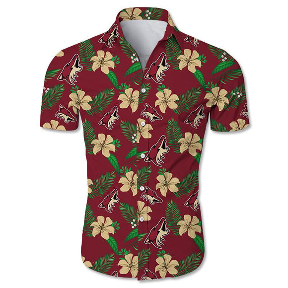 Arizona Coyotes Hawaiian Shirt Floral Button Up