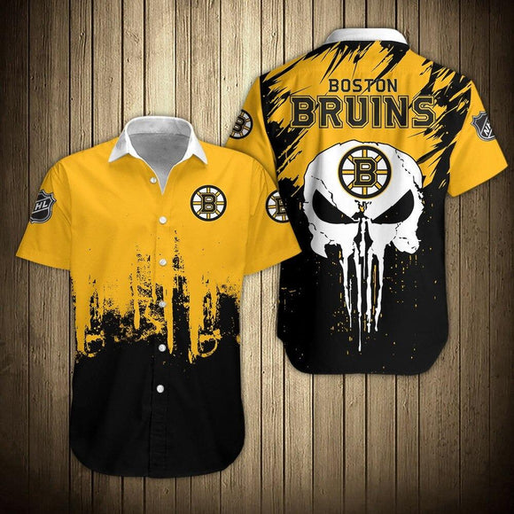 Boston Bruins Shirts Skull Short Sleeve
