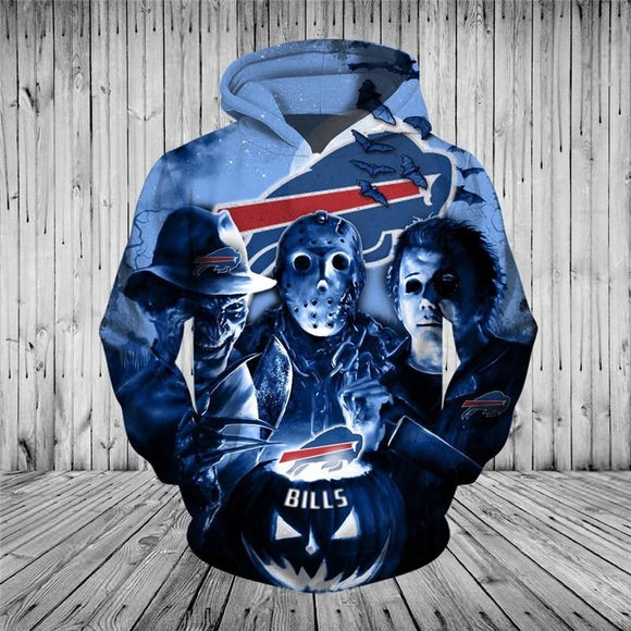 18% OFF Buffalo Bills Hoodies 3D Halloween Horror Night Sweatshirt