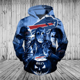 Buffalo Bills Hoodies 3D Halloween Horror Night Sweatshirt Pullover