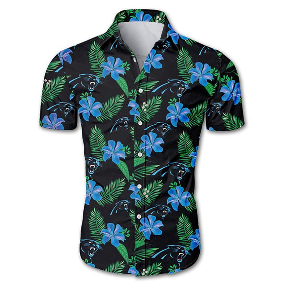 Carolina Panthers Hawaiian Shirt Floral Button Up