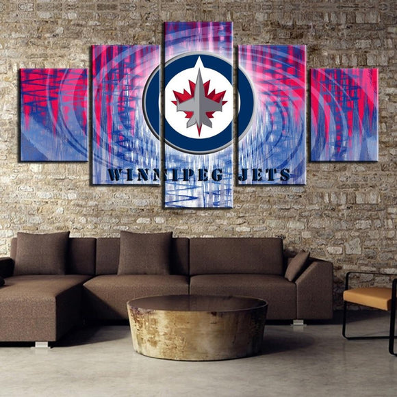 Cheap Price 5 Pcs NHL Hockey Winnipeg Jets Paintings Wall Home Decor Picture Canvas Painting For Living Room Bedroom