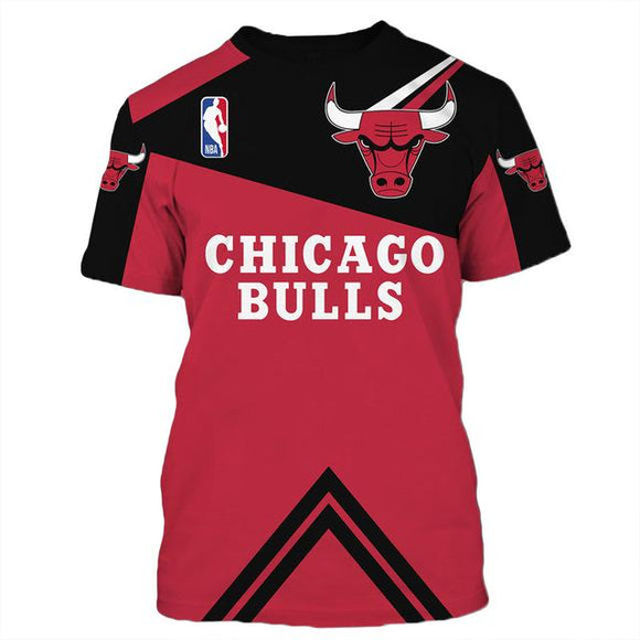 Cheap Price NBA Basketball Chicago Bulls Men's T-shirt 3D Short Sleeve O Neck
