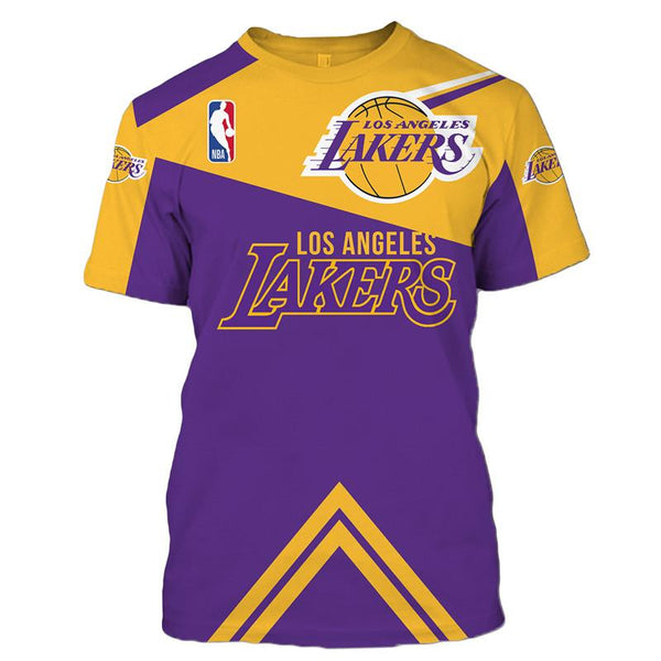 Cheap Price NBA Basketball Los Angeles Lakers Men's T-shirt 3D Short S – 4  Fan Shop