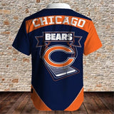 Chicago Bears Men's Shirts Fireball Button Short Sleeve