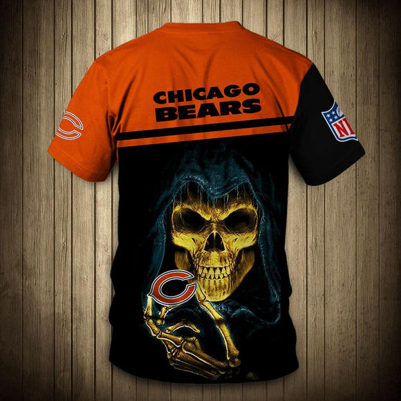Chicago Bears Tee shirts 3D Hand Skull Short Sleeve