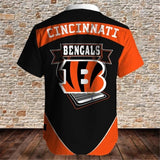 Cincinnati Bengals Shirts Fireball Button Short Sleeve