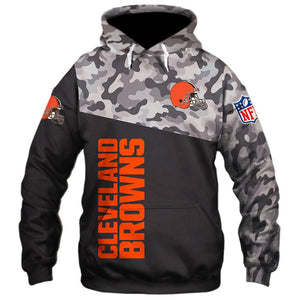 Cleverland Browns Military Hoodies 3D Sweatshirt Long Sleeve